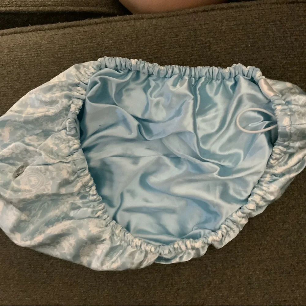 Bridgerton Inspired Toile de Blue Satin Hair Wrap Gentle Anti FrizzHair Turban